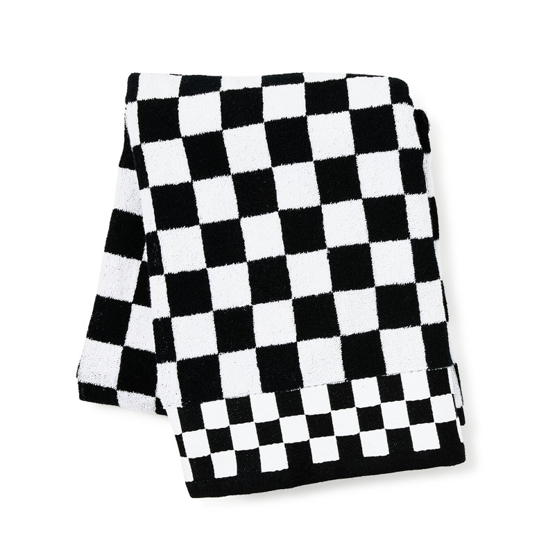 Sterling Check Bath Towel, Black/White