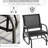 Black Metal Porch Glider Chairs With Breathable Mat Seat - Enjoy Outdoors Ease: Garden, Poolside, Backyard, Balcony Frame Swing Fabric Lining Relax And Unwind In Your Outdoor: