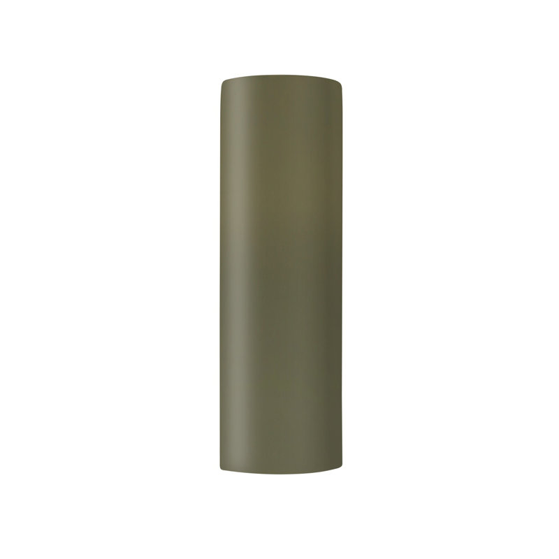 Applique murale en céramique Azem, Incandescent, Vert mat, H 24 po x l 5,25 po x P 4 po