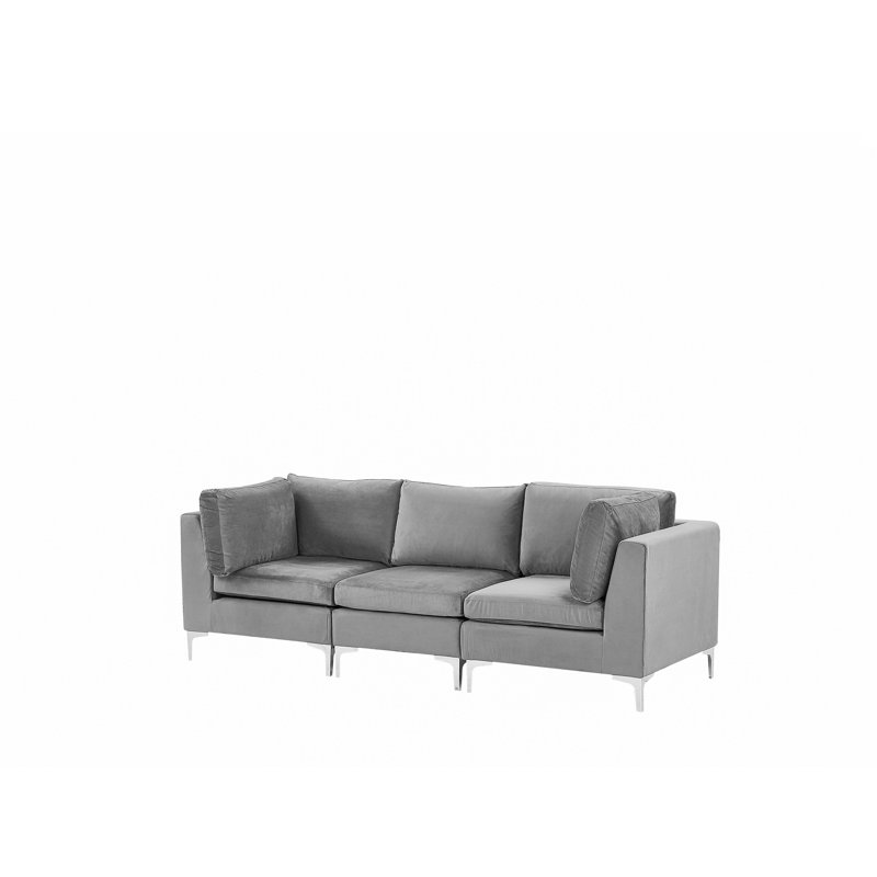 Dian 3 Seater Velvet Sofa, Grey