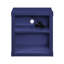 Table de chevet bleue avec tablette ouverte