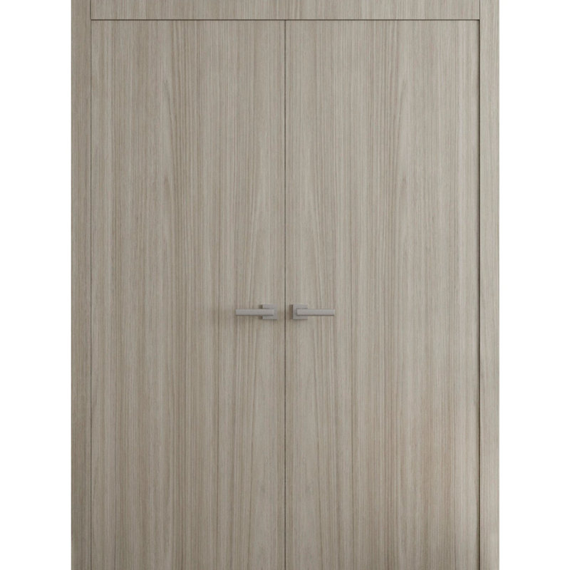 Portes doubles intérieures intérieures - Essentiel 8001 - Cadre de panneau intérieur en bois massif - Portes de chambre à coucher pour garde-robe moderne