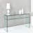 Glass Console Table, Transparent Tempered  Glass Console Table With Rounded Edges Desks, Sofa Table