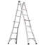 Échelle pliable en aluminium à positions multiples 17 pieds, structure en A et échelle droite, Ansi 250Lbs