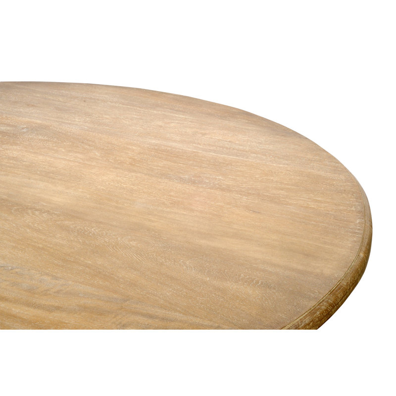 Table de salle à manger en bois massif Attah, H 30 po x L 60 po x l 60 po, Noir, Noir