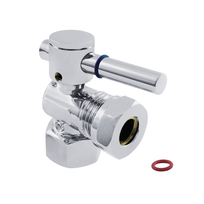 Kingston Brass Concord 1/2-Inch FIP x 1/2 or 7/16-Inch Slip Joint Quarter-Turn Angle Stop Valve, Polished Chrome
