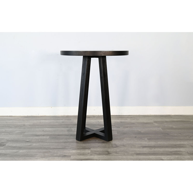  Mia Black Round Pub Height Table, Umbra, 42" H x 32" L x 32" W