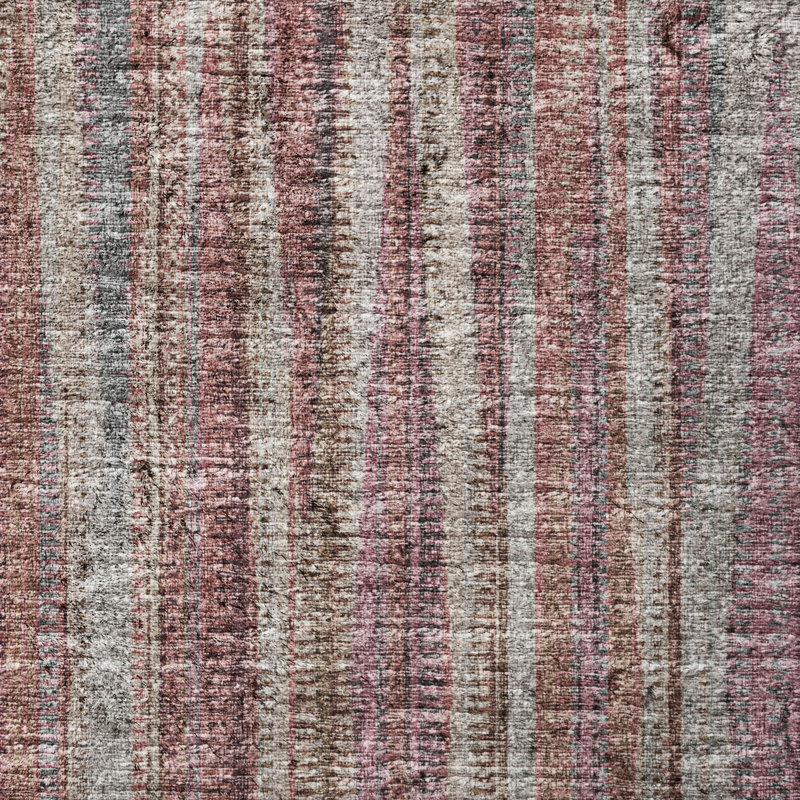 Premium Machine Washable Dream Shag ADS31 Textured Stripes Rug, 8' x 10', Burgundy