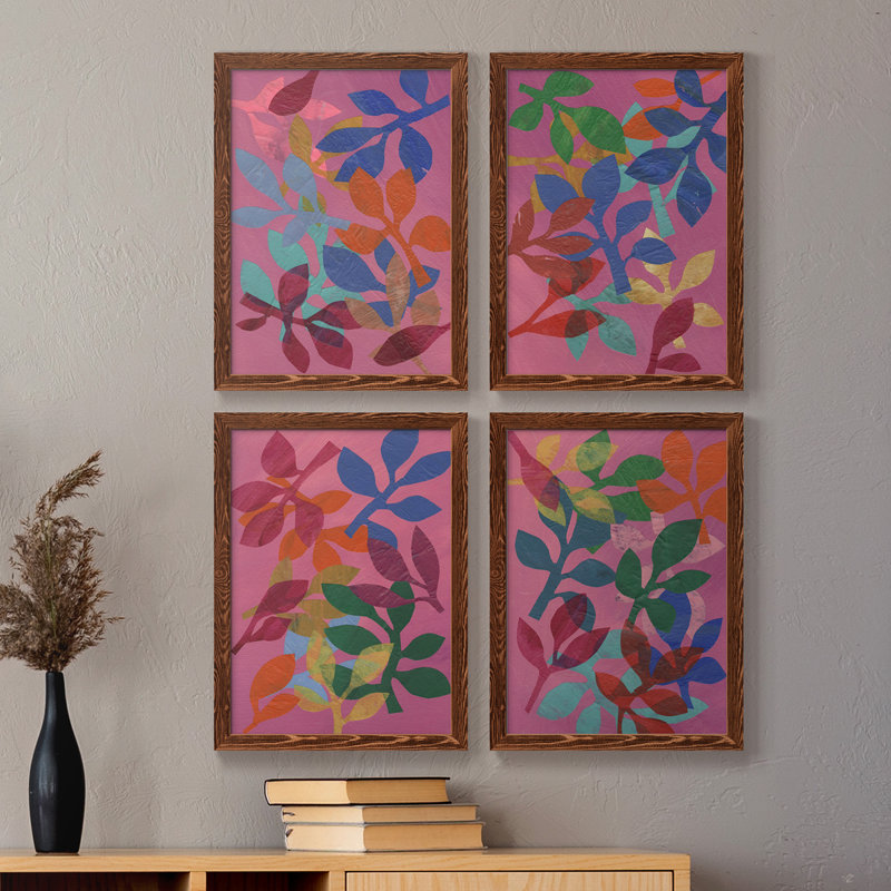 «Vivid Stems I», ensemble de 4 reproductions sur toiles encadrées, H 31,5 po x l 47 po x P 1,5 po, Érable