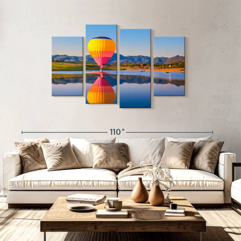 Hot Air Balloon Reflection, H 48 po x l 75 po