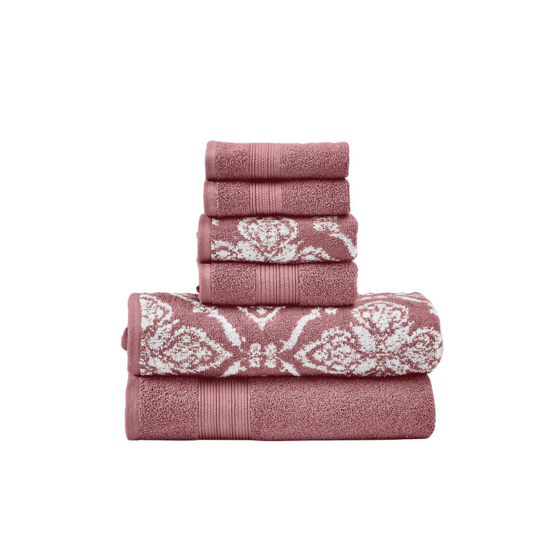Modern Threads Amaris 6-Piece Reversible Yarn Dyed Jacquard Towel Set - Bath Towels, Hand Towels, & Washcloths - Super Absorbent & Quick Dry