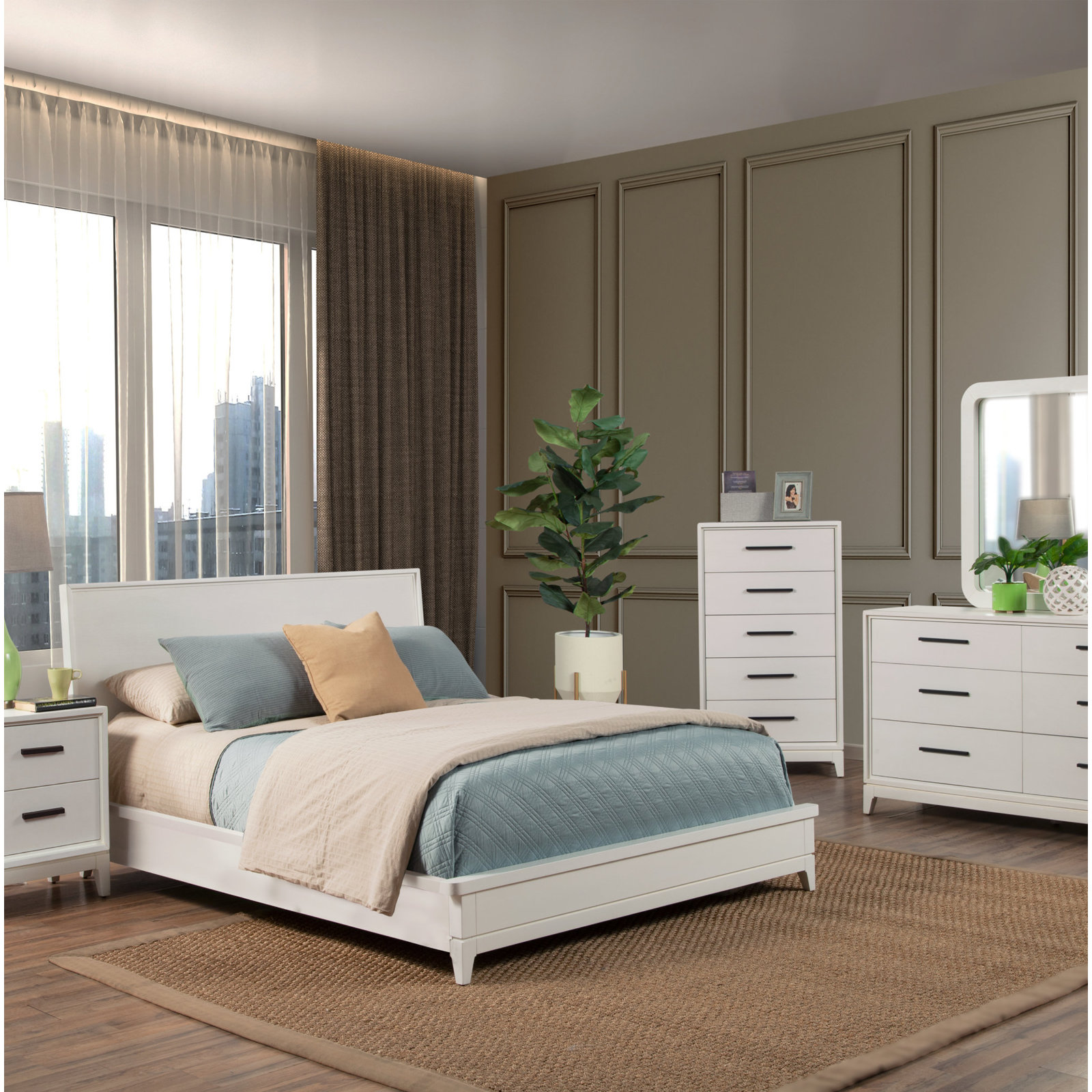 Wrightia Bed, Chalk White, California King