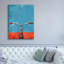 «Epic Graffiti», art mural bleu sur toile rouge par Momart, 26 po x 30 po-1296213323