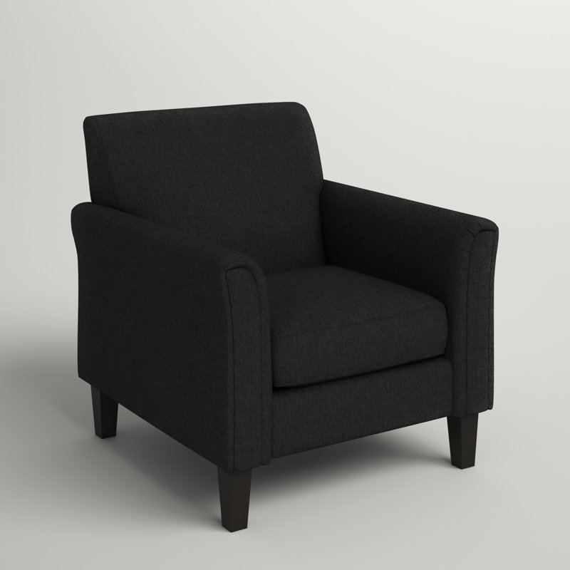 Fauteuil club en polyester 33,5 po Achilles, Noir