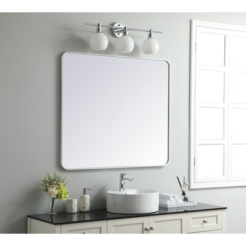 Miroir mural Sabine, Blanc, 40 po x 36 po