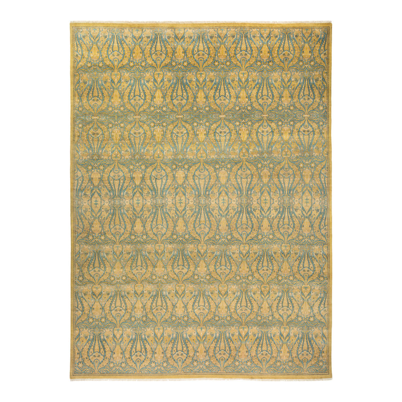 Tapis unique en laine noué à la main 9 pi 2 po x 12 pi 6 po nouvel âge Daiten Mogul