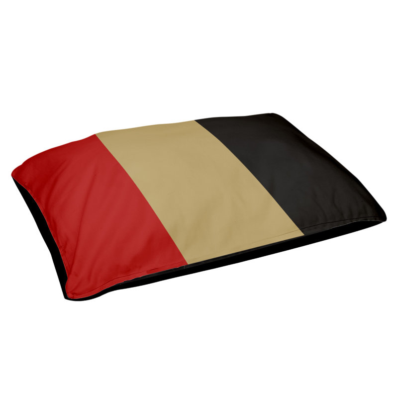 Coussin de lit pour chien Cincinnati, Moyen (H 6,5 po x l 40 po x P 30 po), Noir et or