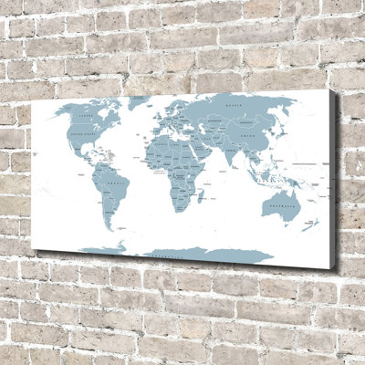 Political Map 1 Piece Wrapped Canvas Wall Art
