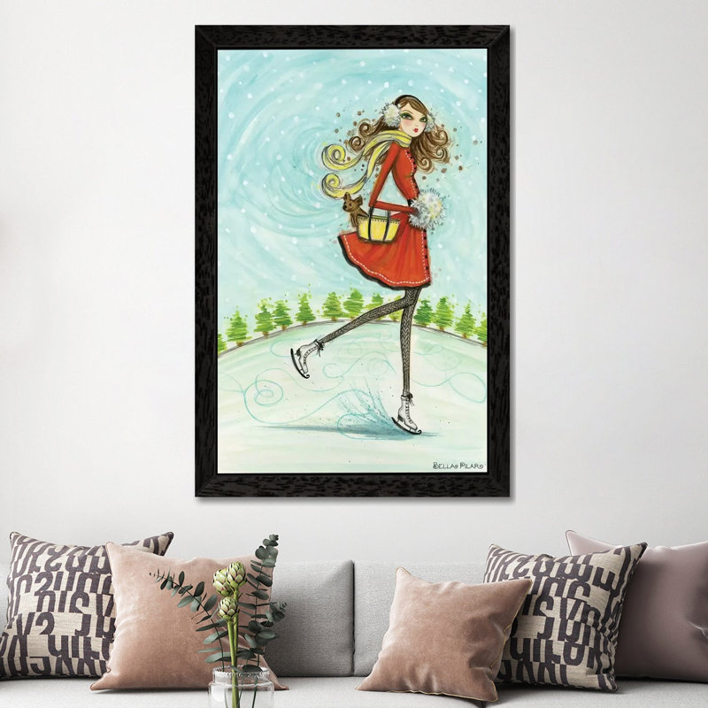 Skate Away by Bella Pilar - Floater Frame Painting on Canvas, Black, 152.5 cm H x 101.5 cm W