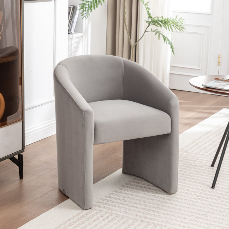 Halley Velvet Upholstered Dining Chair, Gris