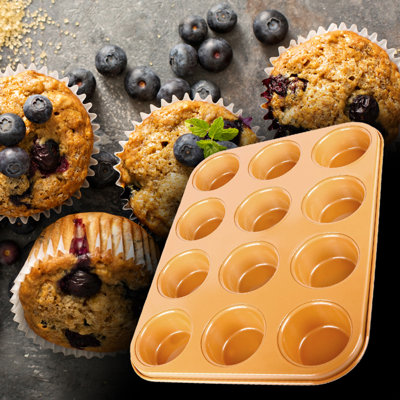 Moule à muffins en cuivre antiadhésif 12 tasses eternal