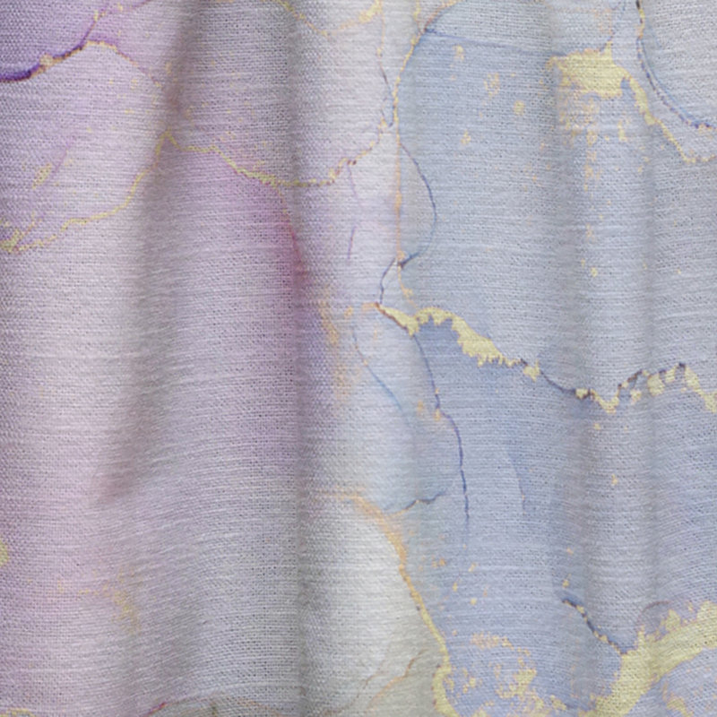 Mauve et bleu luxe abstrait fluide Art VI - Rideau moderne - Velours obscurcissant - 1 panneau