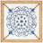 Relief Floral Blue Wall Decor with Brown Woven Seagrass Frame and White Backing