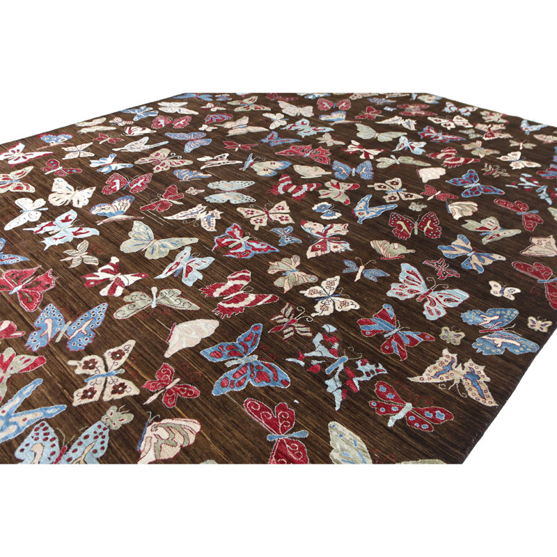 High-Quality Hand-Knotted Red And Black Area Rug