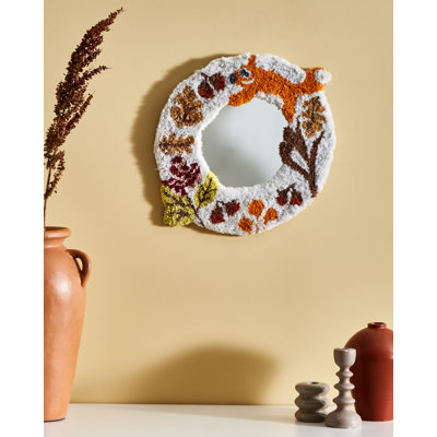 Fabric Oval Wall Mirror