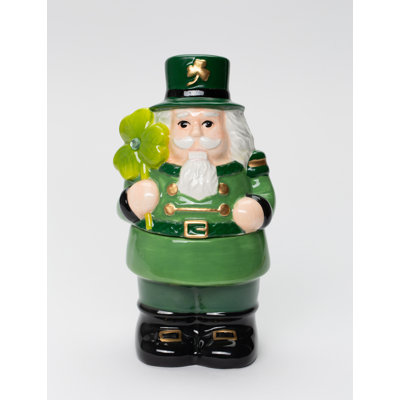 Ceramic Irish Nutcracker Candy Box- 7 1/2"H