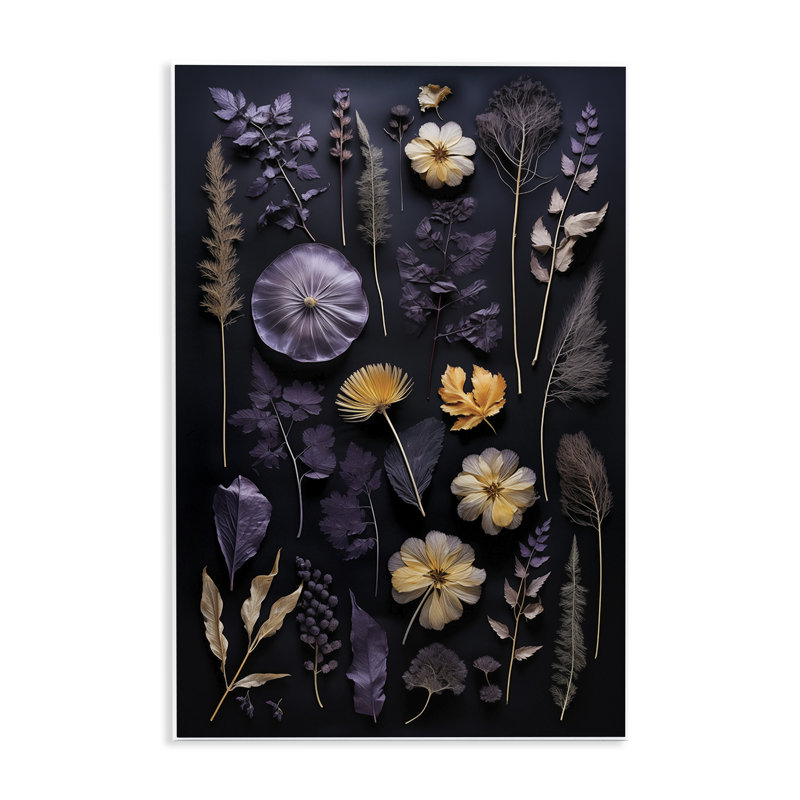 Plaque murale noire, spéculations de fleurs, design par Heidi Kuntz, H 15 po x l 10 po