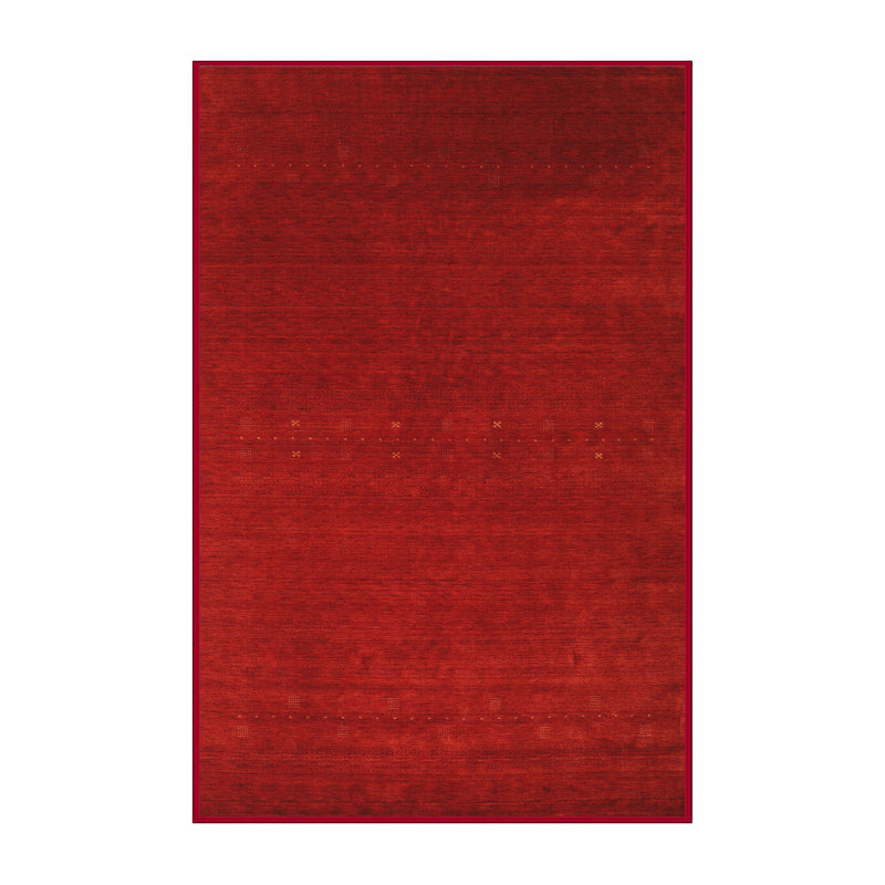 Tapis de zone rouge contemporaine, Rectangle 7 pi x 10 pi