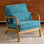 Fauteuil en chenille Mid-Century