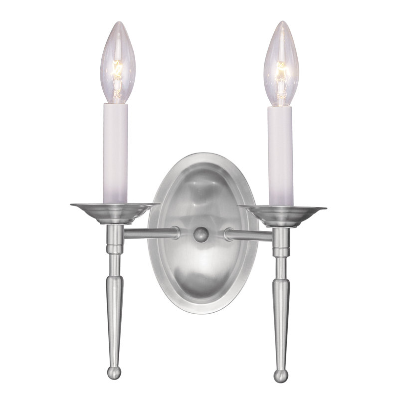 Benedetto Candle Wall Light, Brushed Nickel