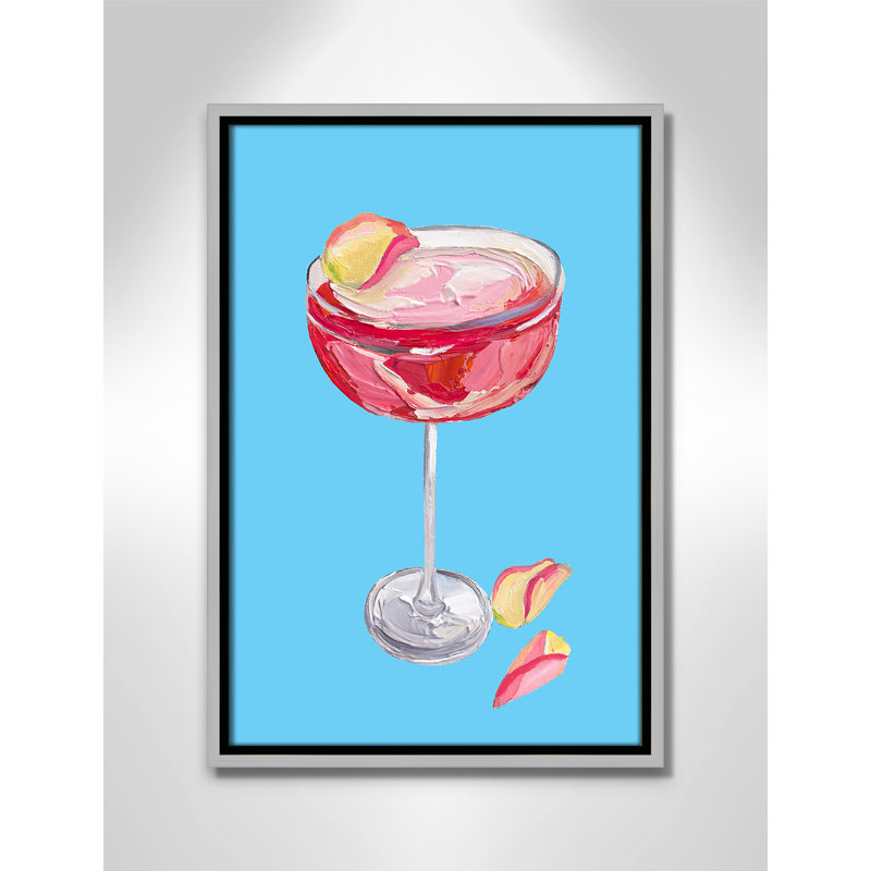 Impression de cocktail Straker - Sparkling Rose Gin par Straker, H 19,5 po x l 13,5 po, Flottant argenté