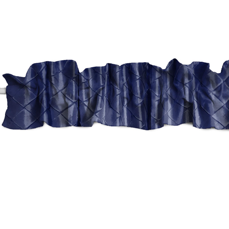 Pintuck Tailored Window Valance, Navy, 58"W x 5"L
