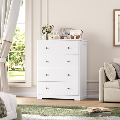 Naewe 29" W Modern 4 Drawer Dresser, Drawer Chest, Wooden Storage Dresser