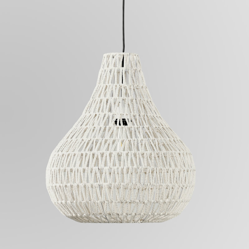 Luminaire suspendu tissé 1 lumière Genesta par Joss & Main, Blanc