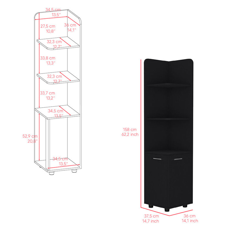 Freestanding Cabinet Kairatu , Bathroom, Black