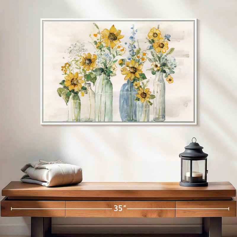 Tournesol spectaculaire, Cadre flottant blanc, 13 po x 9 po