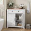 Modern Entryway Buffet Cabinet - & Particle Board With Walnut Countertop And Drawer Kitchen Spacious Shelf