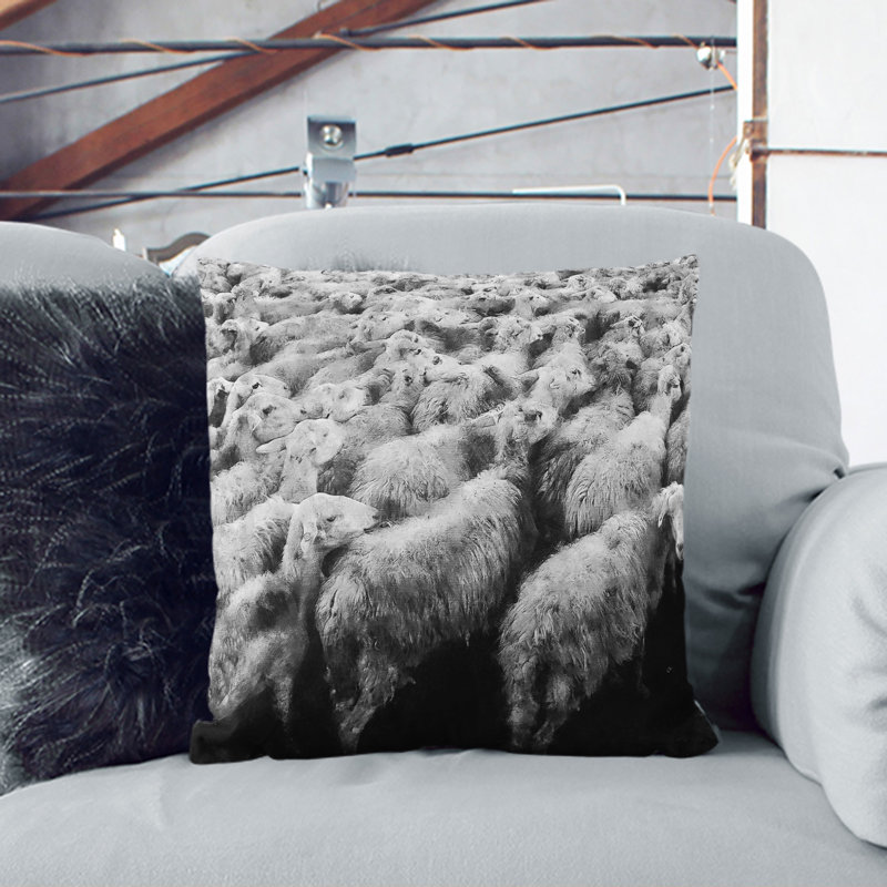 Flock Of Sheep Vol.1 Square Throw Cushion, 55cm H x 55cm W x 20cm D