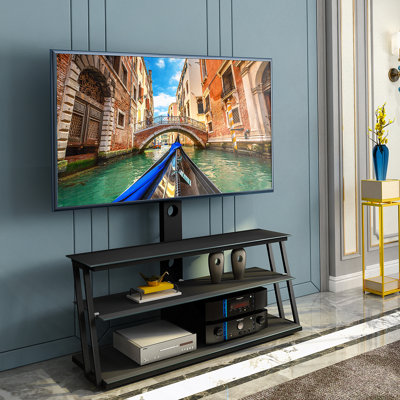 Multi-Function TV Stand With Angle And Height Adjustability, Tempered Glass Design For Durability And Style, Ideal For Home Entertainment