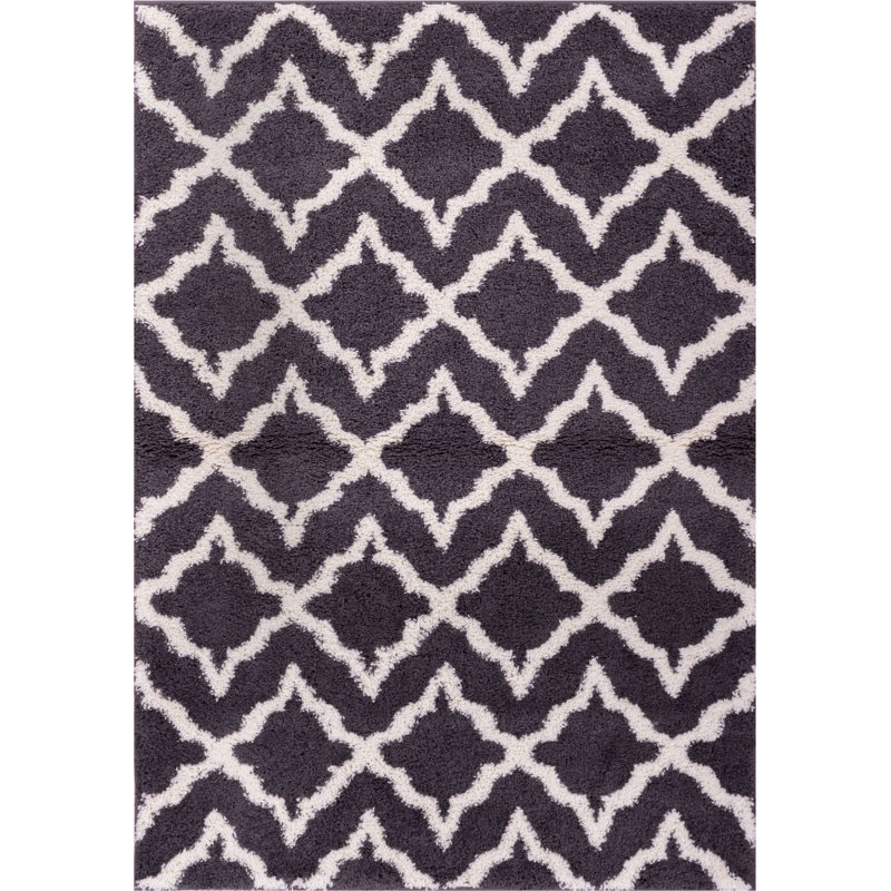 Tapis gris / blanc Madison, Rectangle 5 pi x 7 pi 2 po