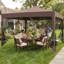 Abri escamotable pliant instantané résistant aux rayons UV de 10 pi x 10 pi avec tente en toile escamotable avec filet en filet respirant pour la terrasse-126333994