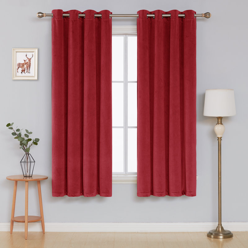 Highland Blackout Curtain Pair, 140 W x 175 D cm, Red
