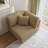 Seemab Upholstered Camel Corduroy Armchair with Pillow Back, One Arm Single Chair Module Part For Sectional Sofa-120200024