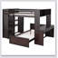 Lit mezzanine Kaylianne avec tablettes, bureau et garde-robe Sd-Alone