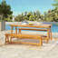 Ensemble de table de pique-nique d'extérieur 3 pièces, ensemble de salle à manger de patio contemporain en bois d'acacia avec bancs - toutes saisons et compact pour balcon, terrasse, camping