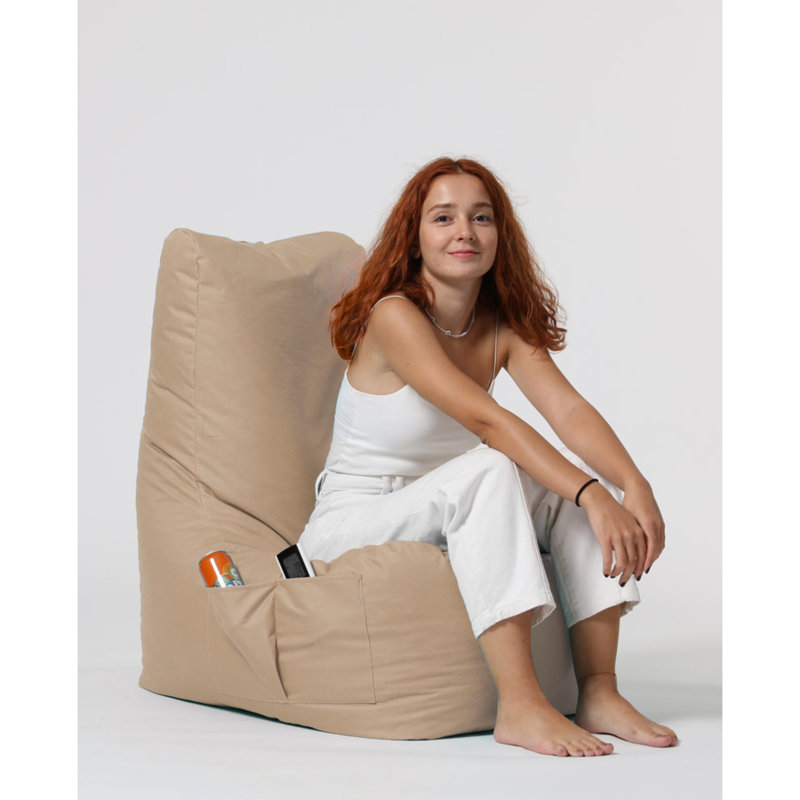 Petit fauteuil à billes, Polyester à 100 % de couleur vison